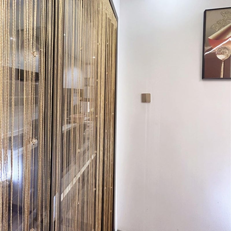 Eve Split Decorative Door String Curtain Wall Panel Fringe Window Room Divider Blind for Wedding Coffee House Restaurant Parts Crystal Tassel Screen Home Decoration (Champagne002) - Image 4